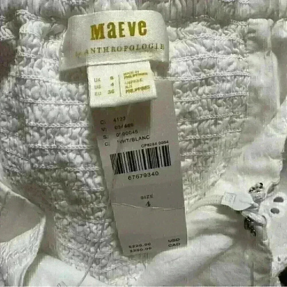 Anthropologie Maeve Athena Eyelet Off-Shoulder Jumpsuit Sz 4 - Picture 10 of 10